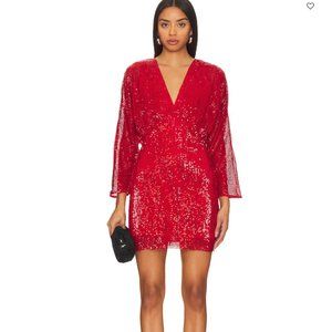 ASTR Red Sequin Devika Mini Dress Size Small NWT